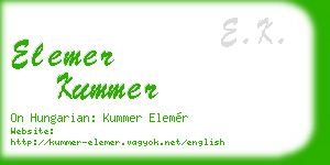 elemer kummer business card