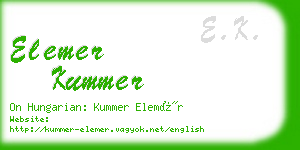 elemer kummer business card